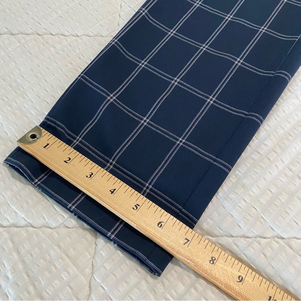 Banana Republic Navy Blue Plaid Ryan Dress Slim Ankle Pants Sz 6 Stretch Fabric - Picture 9 of 12